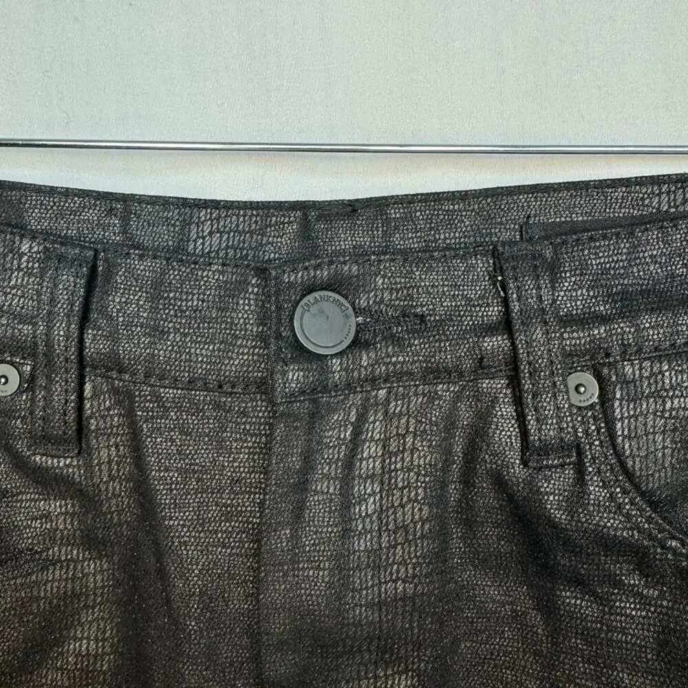 Blank NYC Black Snake Skin Cotton Mini Skirt Size 27